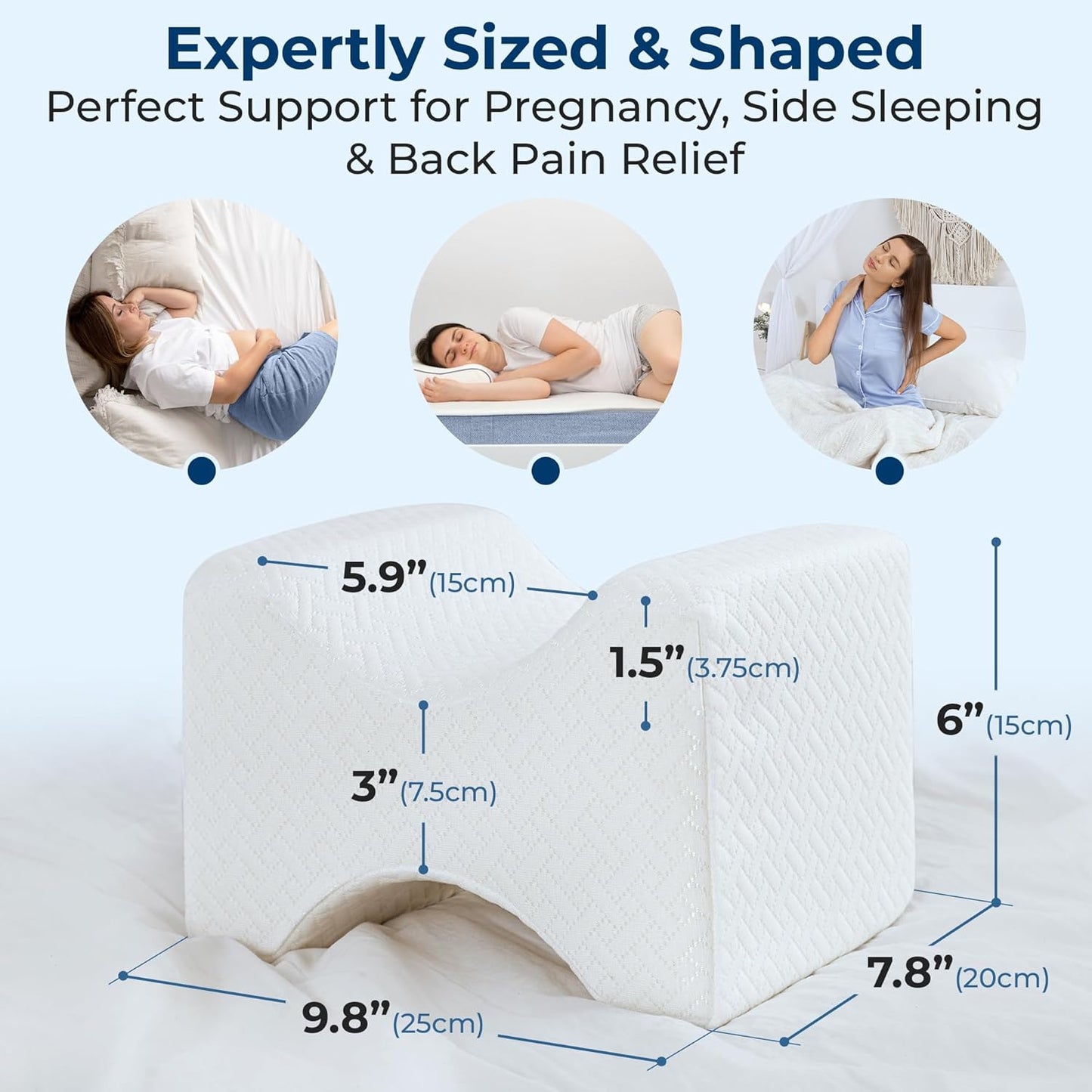 EverLoom™ Memory Foam Leg Cushion for Side Sleepers | Hip, Sciatica & Lower Back Pain Relief